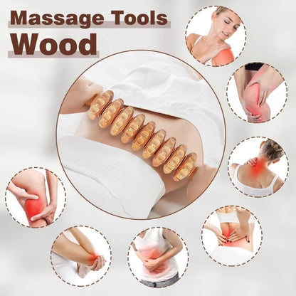 JUANWAN Wood Therapy Massage Tools 6-in-1 Massager Wooden Massager for Body Shaping Massage Tool Set Wood Therapy Tools for Relieving Muscle Pain Body