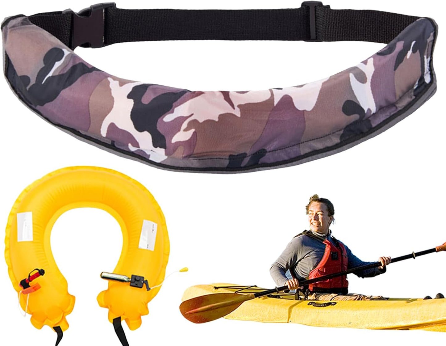 Flotation Belt, Life Vest Belt Pack, Adjustable Reflective Tool, Safety Gear with Whistle for Adults Men Women Outdoor Fishing Kayaking Paddleboarding Water Sports
