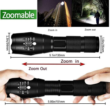 HYVCZP 1/2/3 Pack LED Torch,Super Bright Flashlight,5 Modes Adjustable Focus, Waterproof Lightweight Mini Handheld Torch for Camping, Home, Emergency, Hiking, Outdoor (2 Pack)