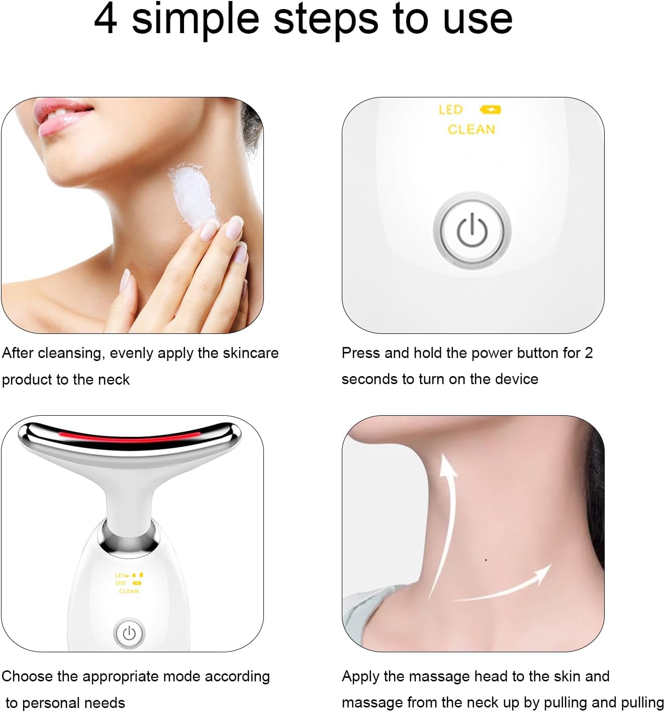 Facial and Neck Massager，7 Color Led Light Therapy for Face and Neck, Multifunctional Facial Skin Care Tools,Beauty Device for Home Use