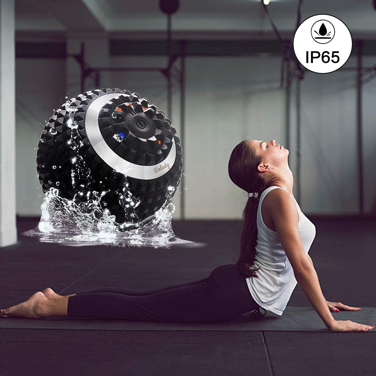 Vibrating Massage Ball Wolady 4-Speed High-Intensity Fitness Yoga Massage Roller, Relieving Muscle Tension Pain & Pressure Massaging Balls, Electric Rechargeable Washable Vibrating Massage Ball