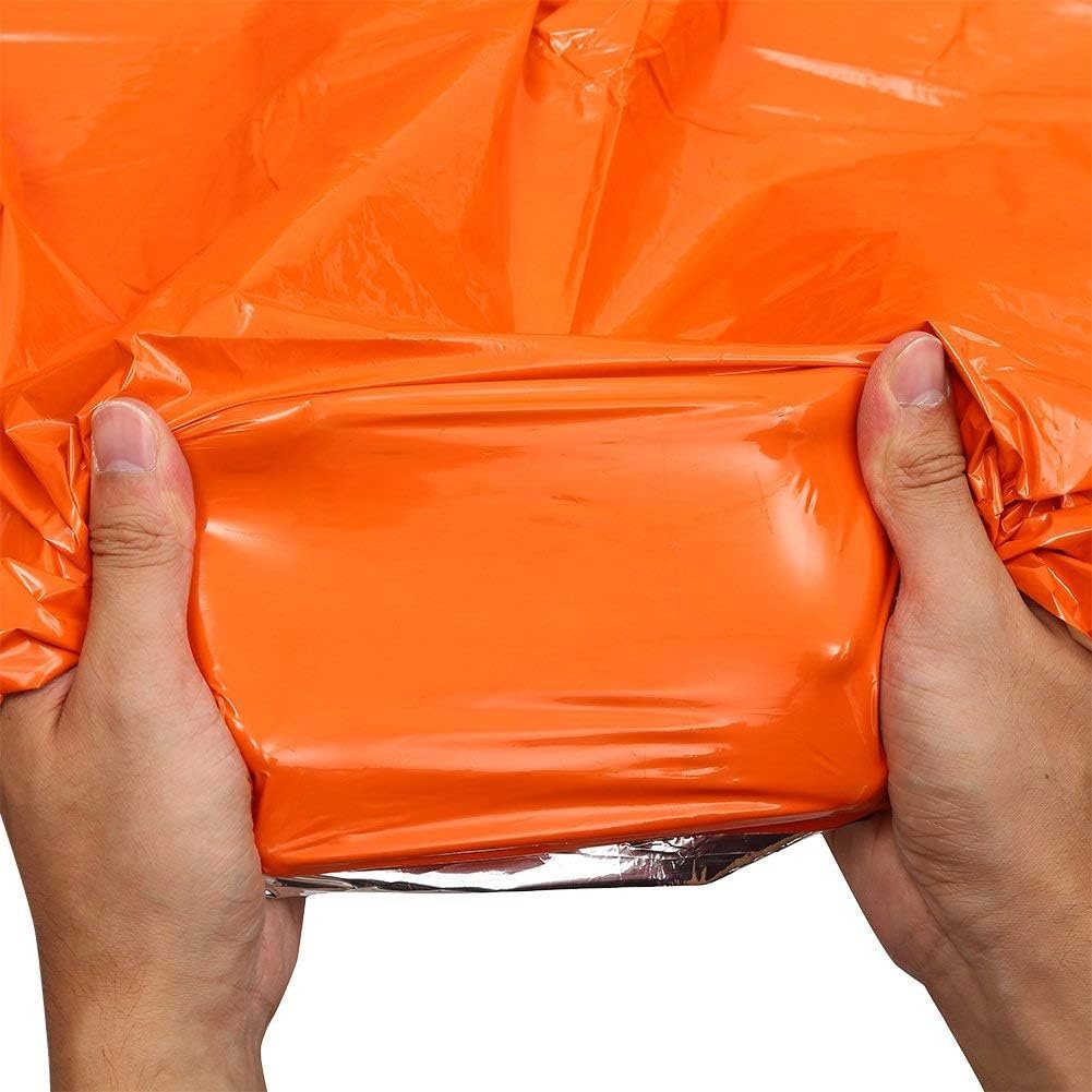 Thermal,Highly Reflective,Waterproof Survival Tent, Reflects Most Body Heat, Emergency, Wildness Activities, Made of PE Material, Orange