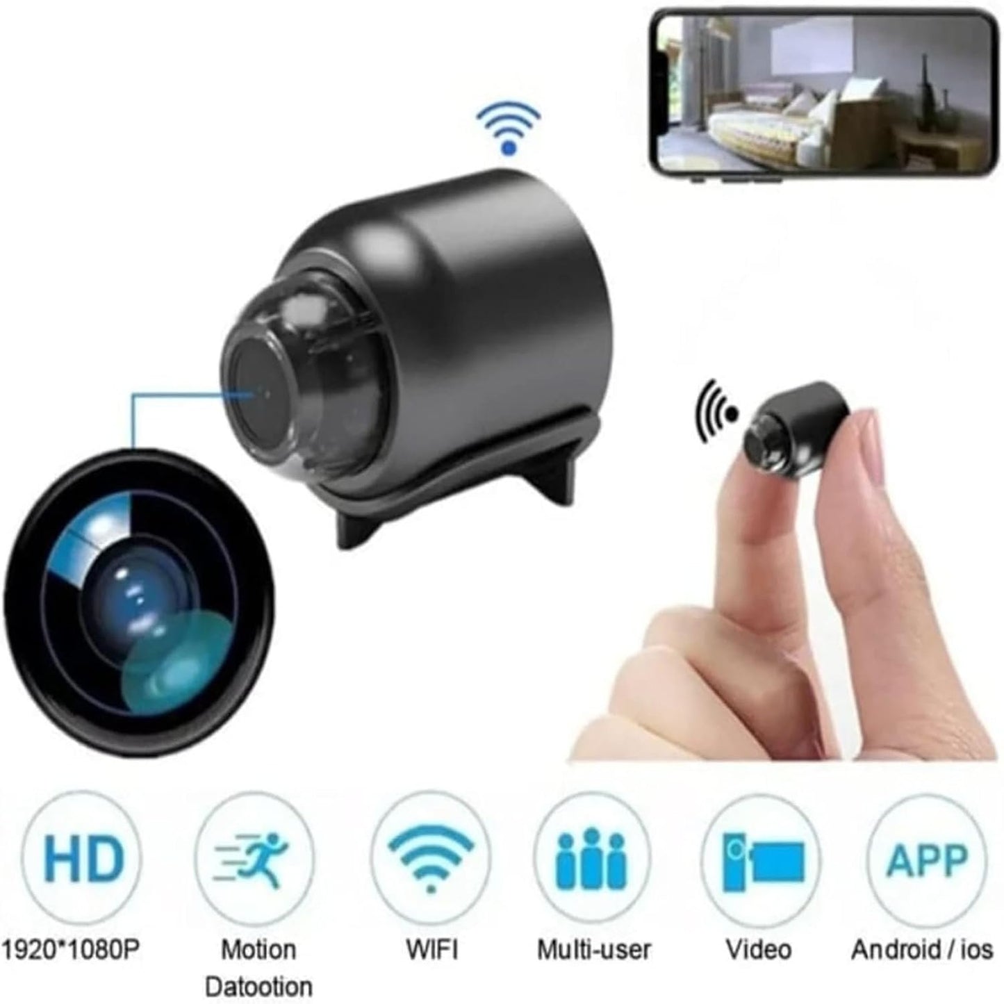 Florea Mini 5g Wireless WiFi Camera 1080p Hd,Cat Eye Camera,Mini Camera,Mini Camera Wireless,Cheerchest Mini Camera,Mini Security Camera,Mini Wireless WiFi Camera 1080p Hd (1pcs)