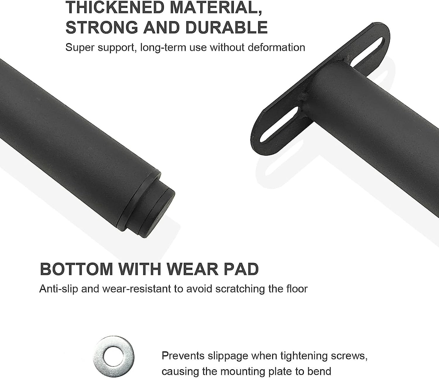 EURXLQ Adjustable Metal Bed Feet for Slatted Bases, Furniture, Sofas and TV - with Screws (Black, 4 Pieces, 12-18 cm)