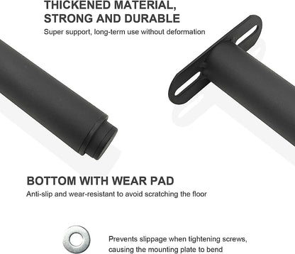 EURXLQ Adjustable Metal Bed Feet for Slatted Bases, Furniture, Sofas and TV - with Screws (Black, 4 Pieces, 12-18 cm)