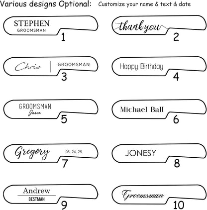Bireviy Custom Name Multi-Tool Pocket Knife, Engraved Name Text Folding Knife Personalized Multi Function Mini Knives Wooden Handle for Birthday Gifts, Camping, and Everyday Use
