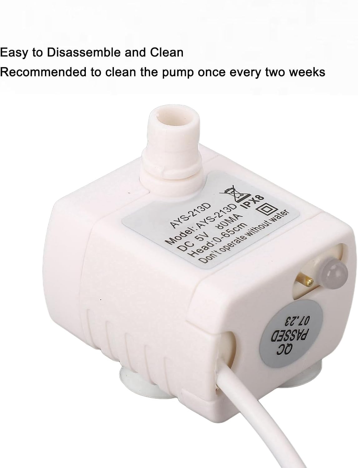 Cat Water Fountain Pump, Pet Quiet Prevent Dry Burning Mini Dispenser Feeding & Watering Supplies USB Powered DC Brushless Motor Replacement for Drinking