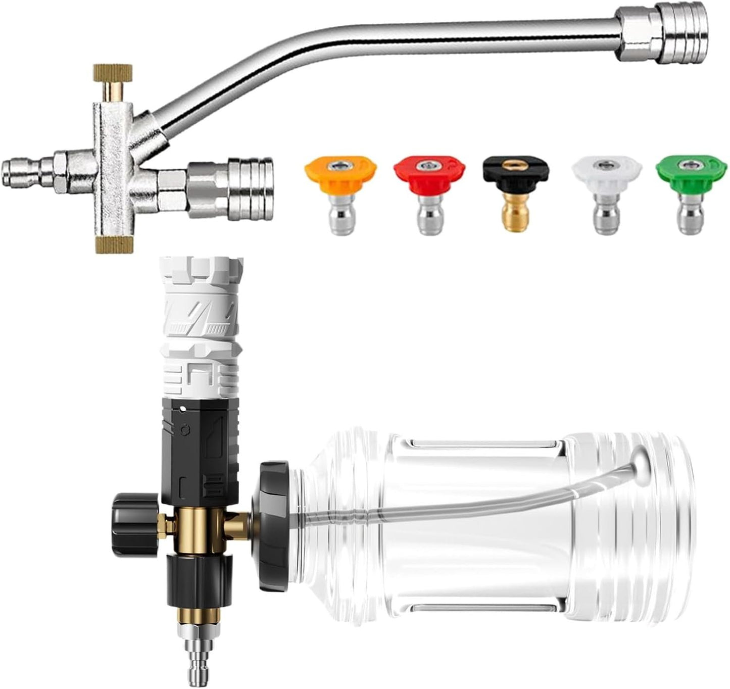 Car Foam Sprayer, Adjustable Mode Foaming, 7.48 x 5.91 Inch Sprayer Attachment Kit, High-Pressure Cleaning Cannon for Wash, Detailing, Window, RV, Motorcycle, Boat, Outdoor Use