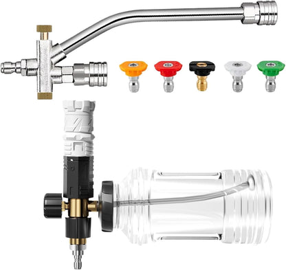 Car Foam Sprayer, Adjustable Mode Foaming, 7.48 x 5.91 Inch Sprayer Attachment Kit, High-Pressure Cleaning Cannon for Wash, Detailing, Window, RV, Motorcycle, Boat, Outdoor Use