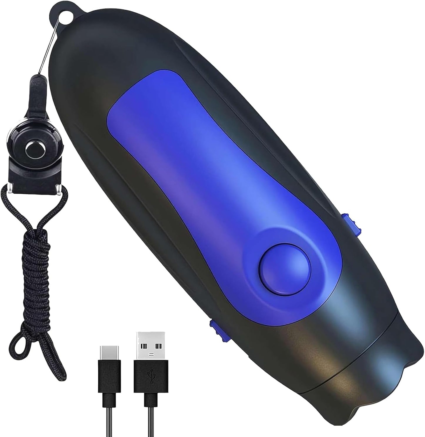 Generico Electric Whistle, Safety Sports Whistle, 3 Tone Adjustable Sound, Rechargeable with Lanyard, High Volume Alert Tool for Coaching Outdoor Events, Black/Blue