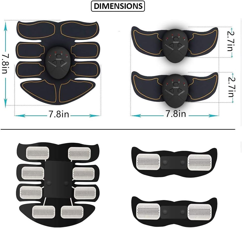 ESERT Muscle Toner Abs Stimulator with 12pcs Free Gel Pads - Portable Muscle Trainer - Ultimate Abs Stimulator for Men Women - Workout Belt Body Training Gear Gym Fitness Equipment - Full Set for Abdomen Waist Arm Leg Training