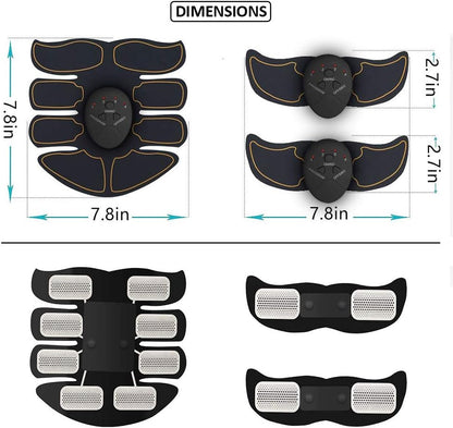 ESERT Muscle Toner Abs Stimulator with 12pcs Free Gel Pads - Portable Muscle Trainer - Ultimate Abs Stimulator for Men Women - Workout Belt Body Training Gear Gym Fitness Equipment - Full Set for Abdomen Waist Arm Leg Training
