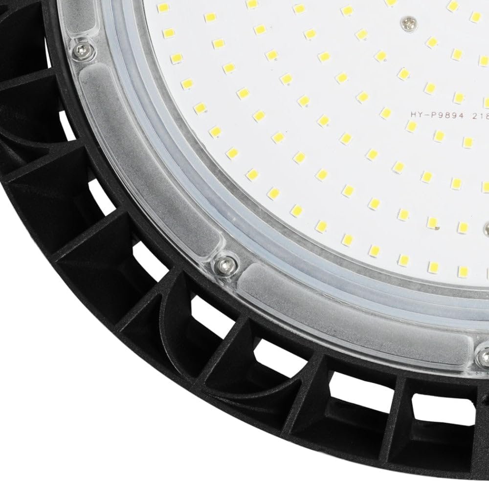 EMITTO UFO LED High Bay Light 100W,Commercial Led Shop Lights Fixture for Garage Factory Warehouse Industrial Indoor Outdoor Lighting,5000K Daylight,IP65 Waterproof