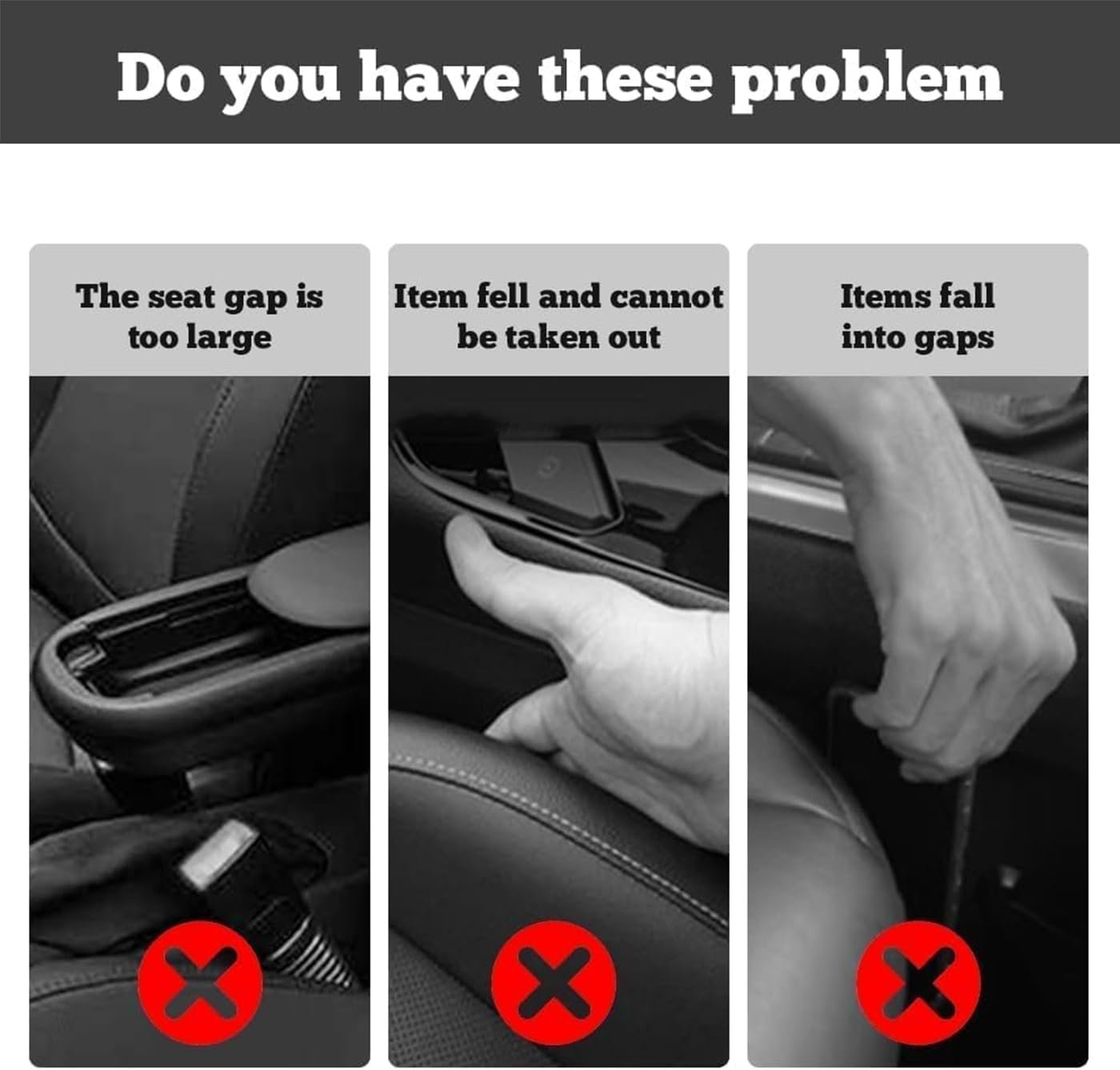 Car Seat Gap Filler of 2, Soft Foam Multifunctional Seat Side Gap Filler with Phone Holder Organizer Fill The Gap Between Seat and Console Stop Things from Dropping Drop Blocker (Black)