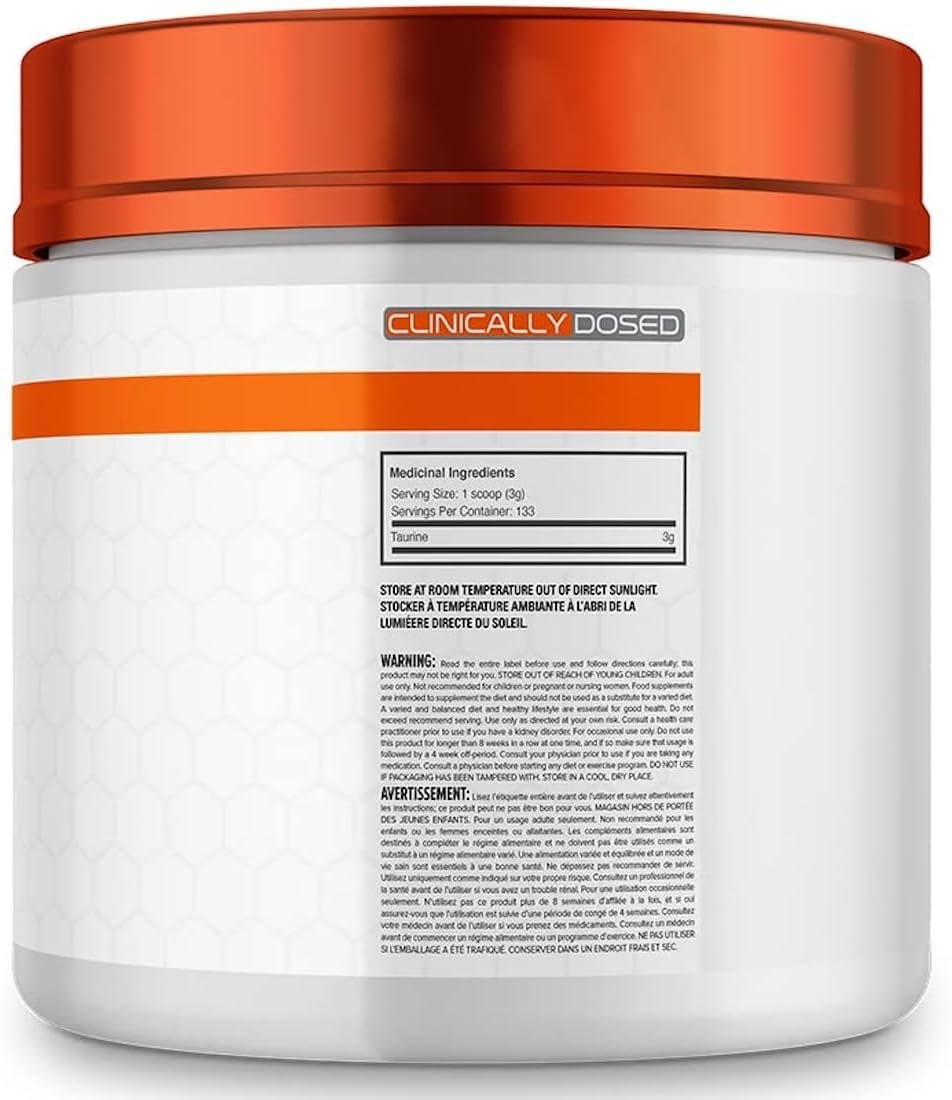 Ballistic Taurine Powder | 3g Pure Taurine Amino Acid Supplement | Electrolyte Support, Hydration, Metabolism Management, Heart Health | Vegan, 133 Servings, 400G (Unflavoured)