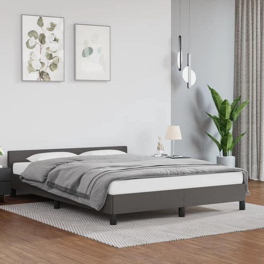 JUNZAI Giroletto con Testiera Grigio 140x200 cm in Similpelle,Mobili,Letti e Accessori,Letti e telai per Letti