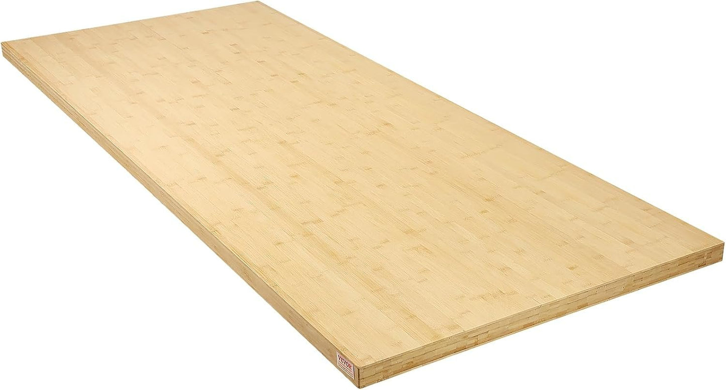 VEVOR Bamboo Table Top, 70.9" x 29" x 1.5", 330 lbs Load Capacity, Universal Solid One-Piece Bamboo Desktop for Height Adjustable Electric Standing Desk Frame, Rectangular Countertop for Home & Office