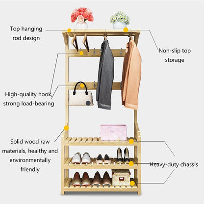 Generico Appendiabiti 3 in 1 - Organizzatore Indipendente per Vestiti e Scarpe per corridoio, Ingresso, Camera da Letto - Soluzione Portatile per riporre Abiti e Cappelli - Mobili Eleganti per la CAS