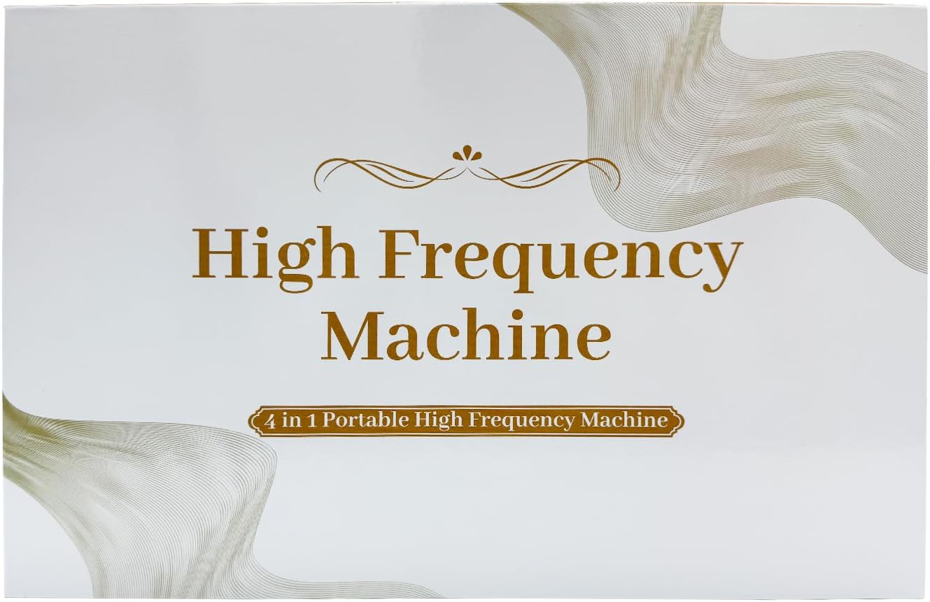 High Frequency Wand - ROMMQB Professional High Frequency Facial Machine with 4 Orange Neon Tubes, Portable Skin Therapy Wand Device for Skin Tightening, Wrinkles, Acne, Hair Growth Skincare Tools