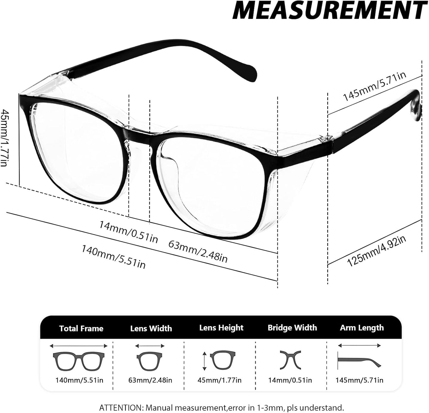 Safety Glasses for Women Men, 2Pack Safety Goggles Anti Fog, UV Protection Blue Light Blocking glasses Protective Eyewear