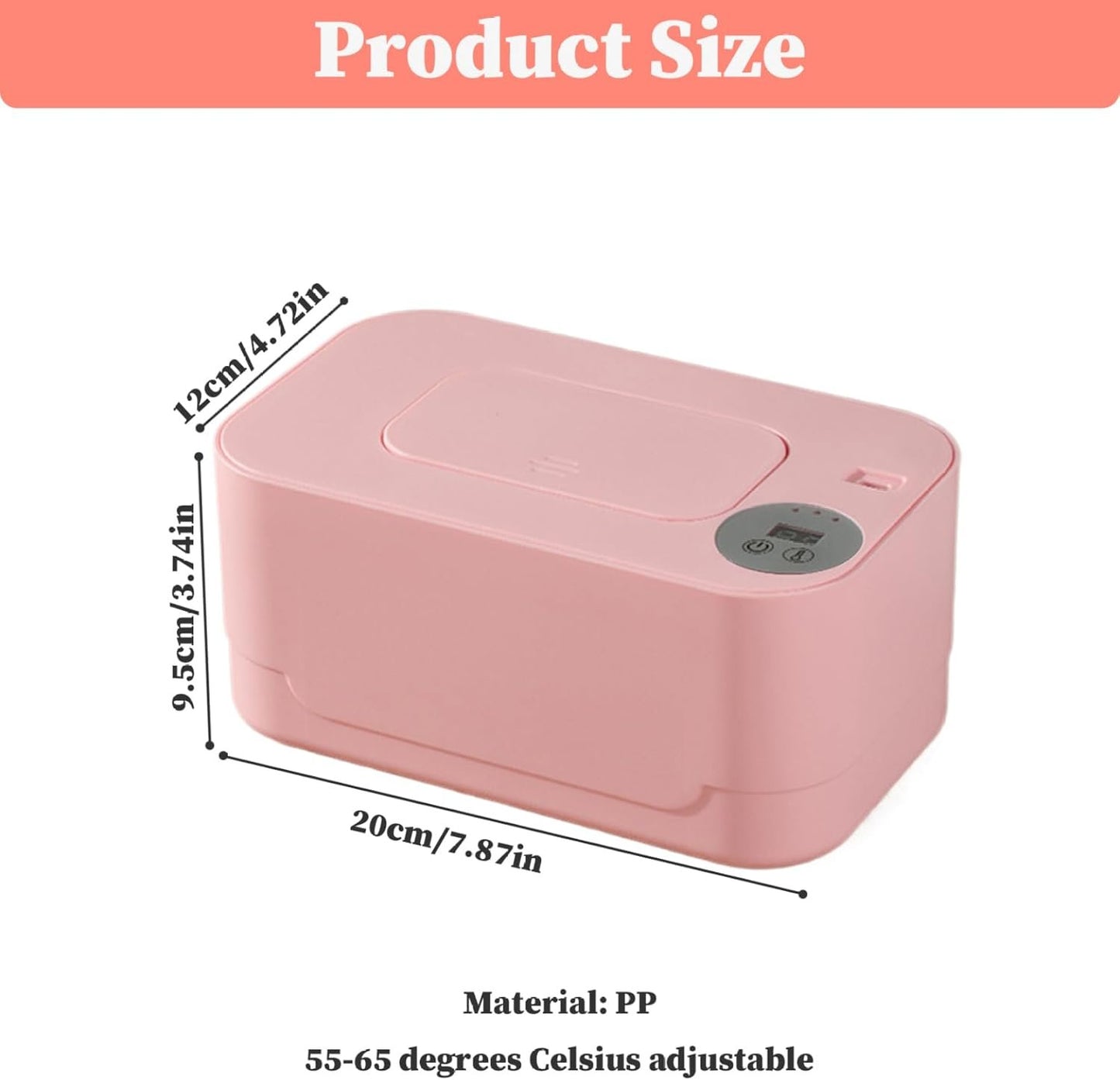 Baby Wipe Warmer Thermostat Diaper Wipe Warmer Adjustable Wipes Warmer USB Heating Wet Wipes Warmer Large Wipe Holder for Baby Nursery Baby Wipe Warmer