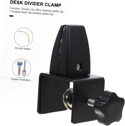 MAGICLULU Thickened Clamping Base Desk Partition Clamp Privacy Panel Clip Partition Bracket Clip Easy Install for Home/office