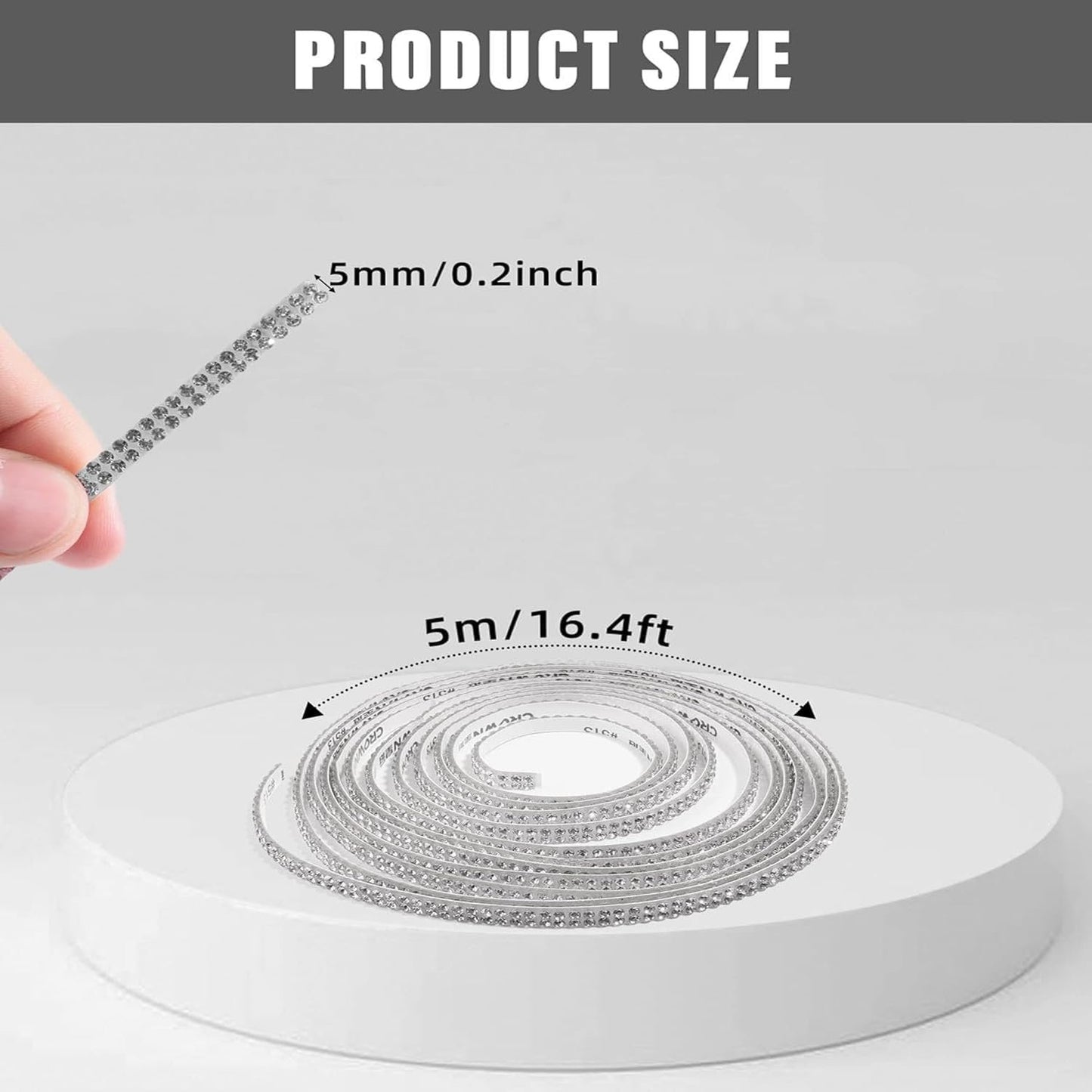 SAHENITEANA 16.4Ft Bling Car Trim Self Adhesive, DIY Rhinestone Interior Accessories Set for Women, Dashboard Decoration Strips Line Molding (Silver)