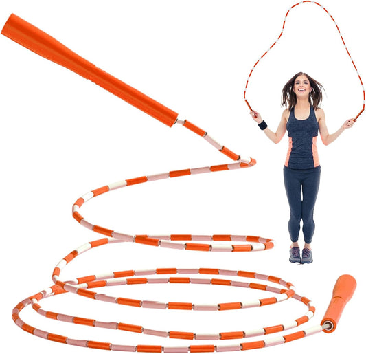 Beaded Jump Rope, Adjustable Fitness, 280 cm/110.24 Inches Adult Training Gear, Cardio Exercise Tool, Durable Workout Accessory, for Gym School Playground Park, Indoor Outdoor Use