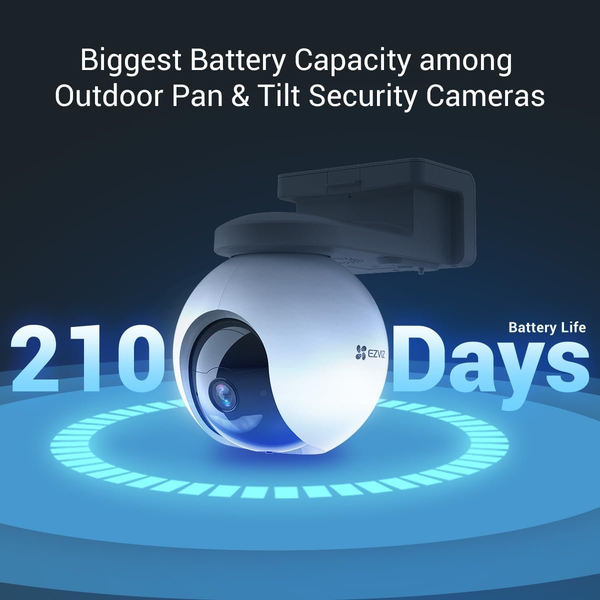 EZVIZ 2K Outdoor Security Camera Wireless, Solar Security Camera, 360 PT WiFi Camera, 210 Days Battery Life, 15M Color Night Vision, 2-Way Talk, AI Human Detection, Waterproof (CB8 3MP)