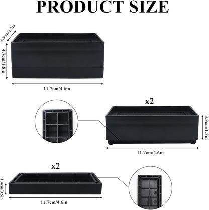 Pack of 2 Bed Risers, Furniture Risers, Rectangular Heavy Duty Bed Lifts Raisers, Couch Risers, Table Risers for Desk, Chair, Sofa, Fridge (4.7cm/1.9in Height)