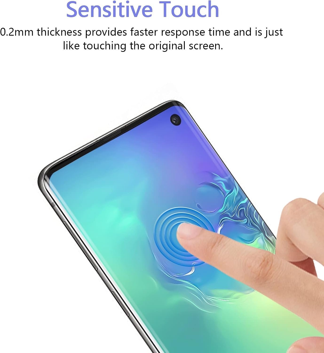 [2 Pack] JEHOO Screen Protector for Samsung Galaxy S10, Support Fingerprint 9H Tempered Glass Film for Samsung S10, Easy Installation, Bubble Free