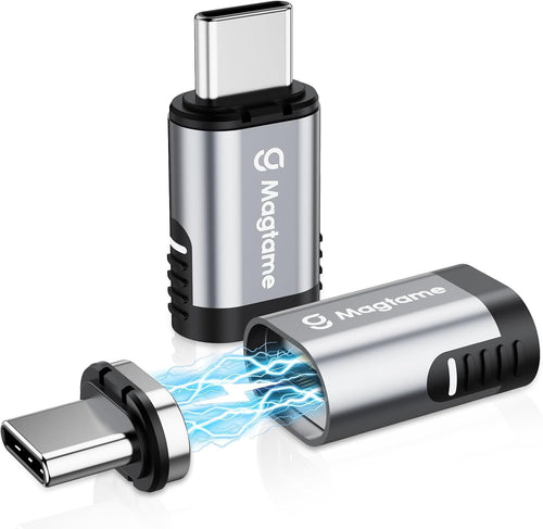 2Pack Magnetic USB C Male to USB C Female Adapter, 240W Type C Adapter Extender, 40Gbps Data Transfer 4K Video Output for Steam Deck, ROG Ally, Switch, Notebook, PC, Tablet, iPhone 15 USB4 Straight