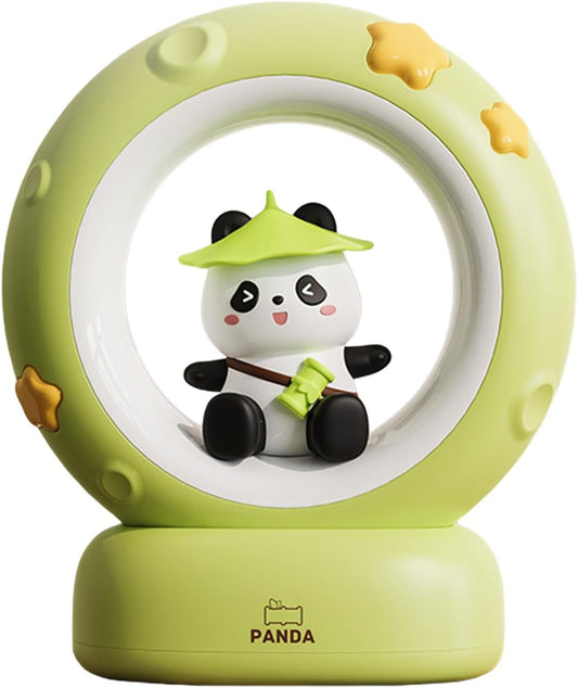 Fravsiu Night Light, Bedside Lamp, Cute Moon Panda Tap Control Cartoon Decoration 3 Livelli Brightness, Bedroom Lighting with Soft Glow Ambience, Table Lamp for Girls Teens Boys, 4.72x2inch