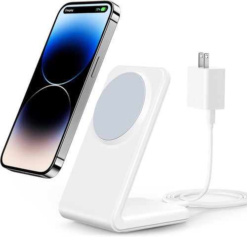 Meifigno Magnetic Wireless Charger, Compatible with MagSafe Charger, Fast Charging with PD 20W USB-C Adapter & Charging Cable for iPhone 16 15 14 13 12 Pro Max Plus Mini, White