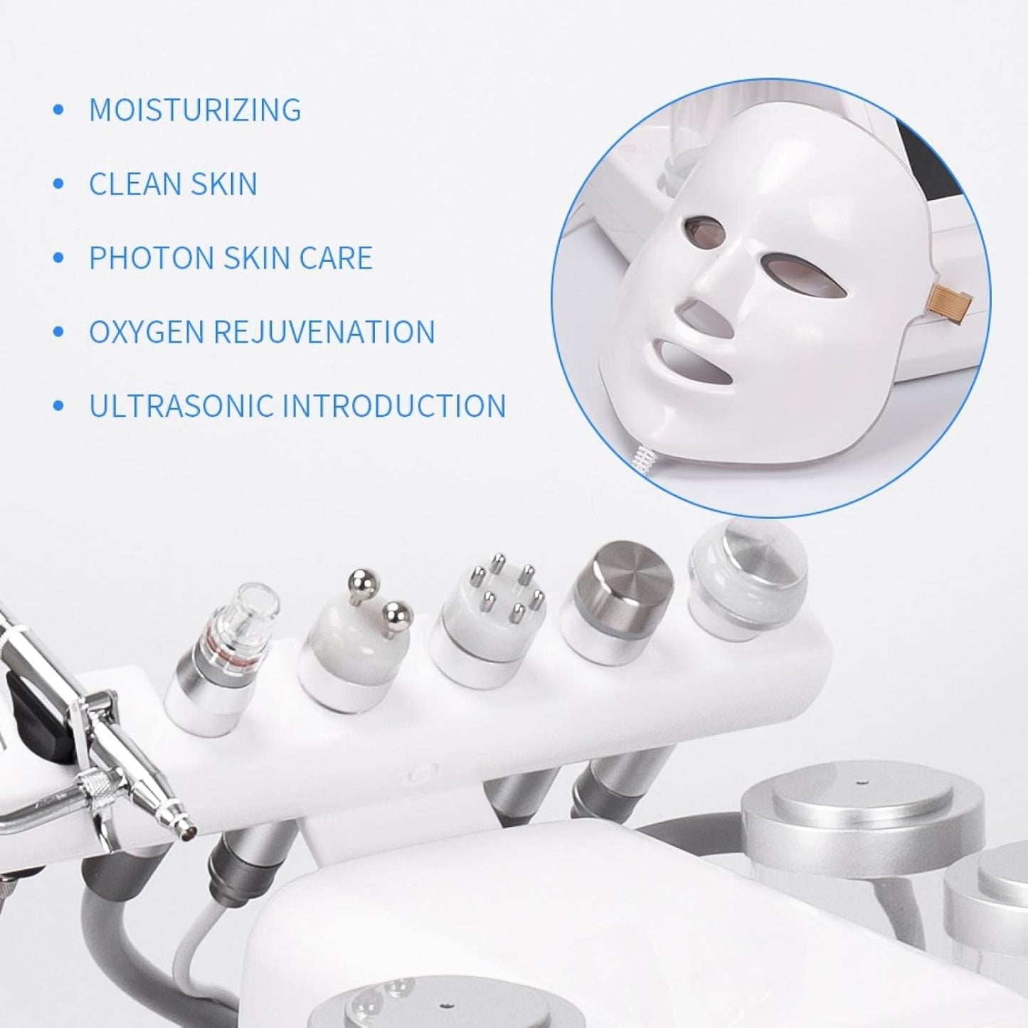 Hydrogen and Oxygen Beauty Tool 7 in 1 Vacuum Face Cleansing Water Oxygen Machine Clean Skincare Lift String Blackheads Device with 8IN1 Mask