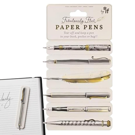 Bookmark Pen Flat,Bookmark Flat Writing Pen,Flat Paper Pen Black Ink Bookmark Taking Notes Pocket Size Home School Funny Pencil Stationery for Friends