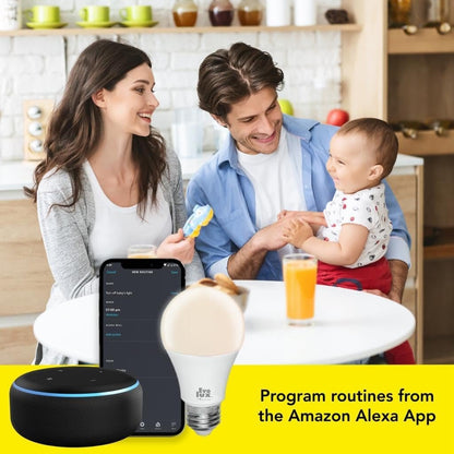 WiFi LED Dimmable Smart Light Bulb (E26) - Ampoule Intelligente - Smart Bulbs Alexa Compatible - Colour Changing, 806 Lumens - Energy Saver for 2.4 GHz Networks No Hub Needed - Warm & Cool White Light