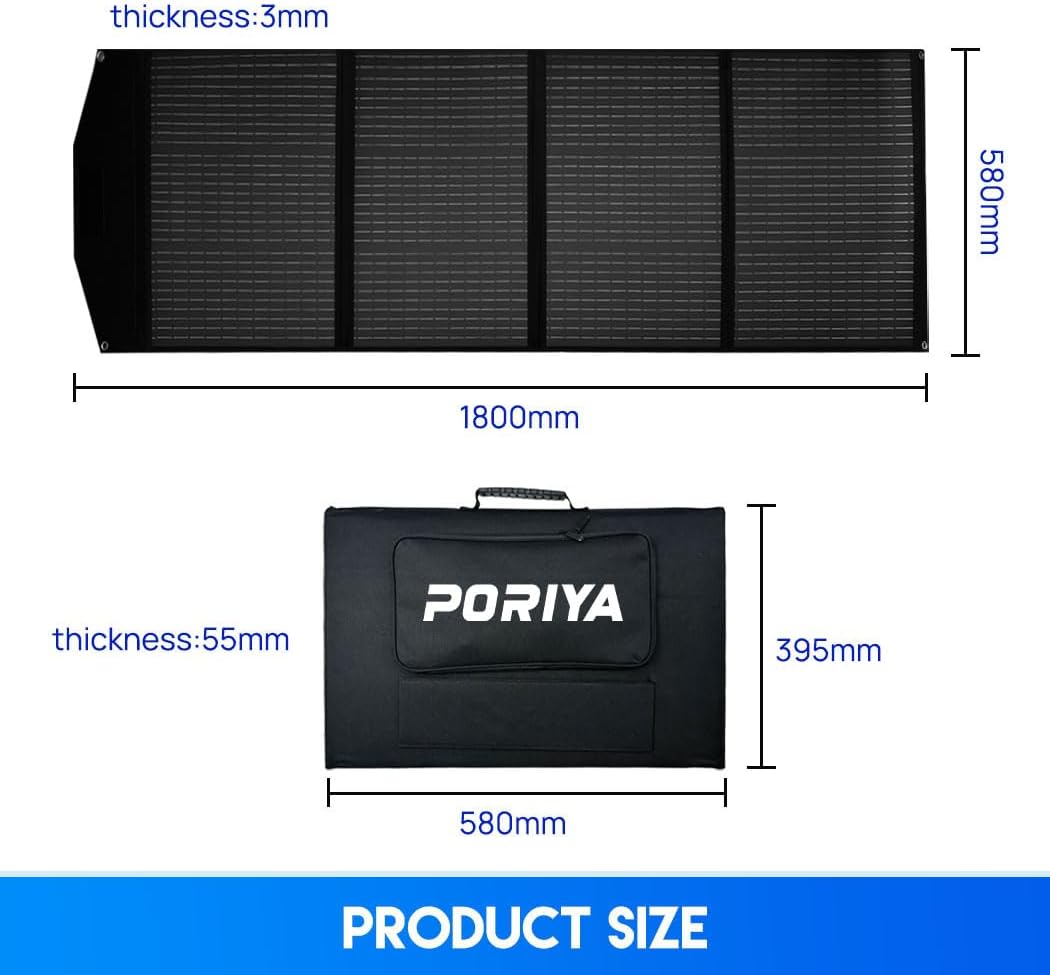 300W Portable Solar Panel 18V, Foldable USB Solar Panel Charger, IP65 Waterproof, USB Output, Portable Solar Charger Monocrystalline Compatible with Smartphone Tablets for Outdoor Activities