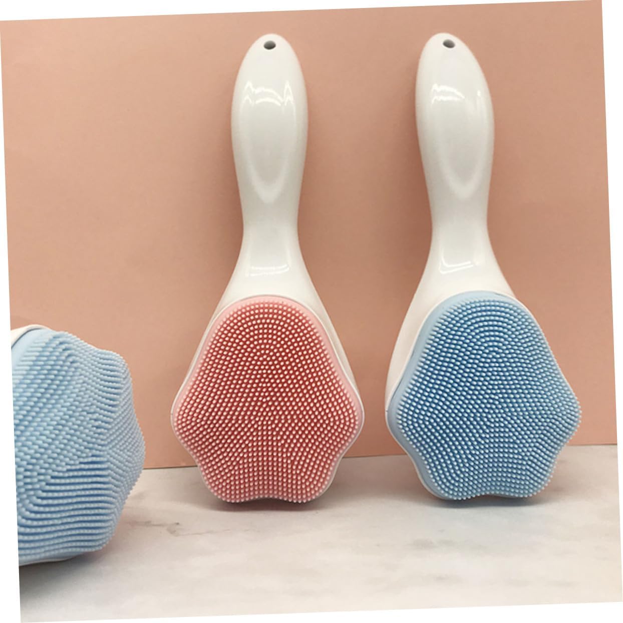 VICASKY 2Pezzi Scrubber per Siliconper Massaggio Della Strumento Manualper Esfoliazione e Detersione Facile per Tutti Tipi