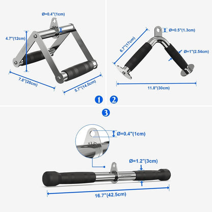 POWER GUIDANCE Triceps Pull Down Attachment, Cable Machine Accessories for Home Gym, LAT Pull Down Attachments - Triceps Rope, LAT Pull Down Bar