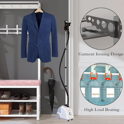 Generico Panca Appendiabiti 3 in 1 con vano portascarpe - Mobile Multifunzionale per Ingresso, corridoio, Camera da Letto - Elegante Organizer per Cappotti, Scarpe e Accessori