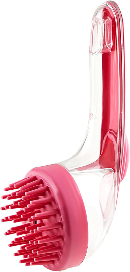 Mimoqk Dog Bath Brush, Silicone Grooming Comb, Pet Massage Cleaner with Shampoo Dispenser, Soft Bristles for Puppy, Kitten, Small Animals, Bathing and Shower Accessory