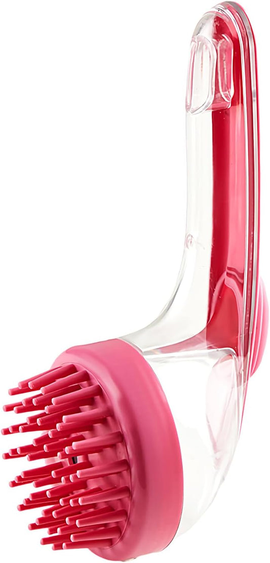 Mimoqk Dog Bath Brush, Silicone Grooming Comb, Pet Massage Cleaner with Shampoo Dispenser, Soft Bristles for Puppy, Kitten, Small Animals, Bathing and Shower Accessory