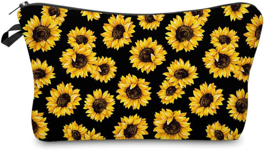 Cosmetic Bags for Women Small Sunflower Makeup Bag for Purse Travel Toiletry Bag Accessories Organizer Zipper Pouch Gift Idea, Sunflower
