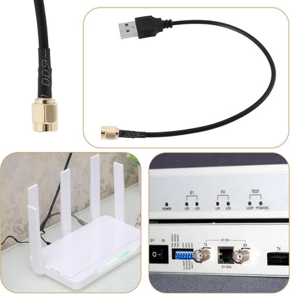 EMSea 2 Pieces SMA Male to USB Connector Coaxial Cable RG174 Connector Adapter Length 20 cm for Electronic Equipment Debugging Signal Transmission Wireless Equipment