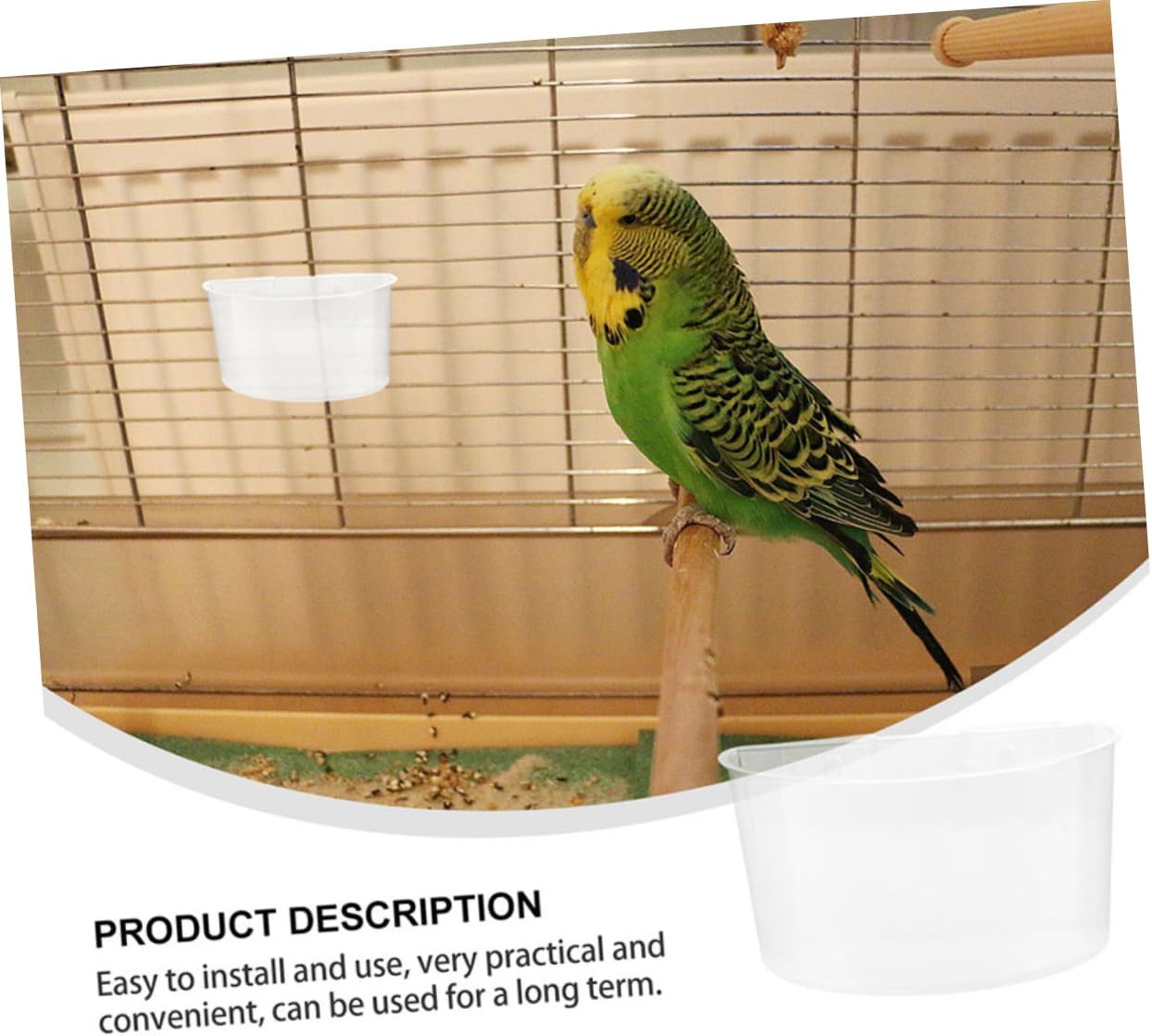 Generic Plastic Feeding Cups Bird Cage Bowl Chicken Rabbit Hutch Watering Supplies