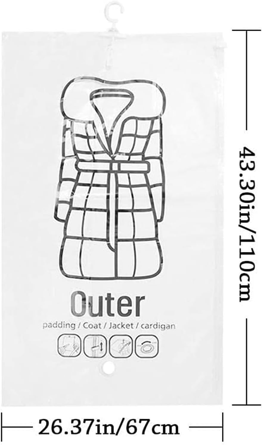 Vacuum Sealed Storage Bags, Dust-Proof Garment Bags, Space Saving Clothes, Airtight Packing, Reusable Vacuum Storage, Travel Clothes