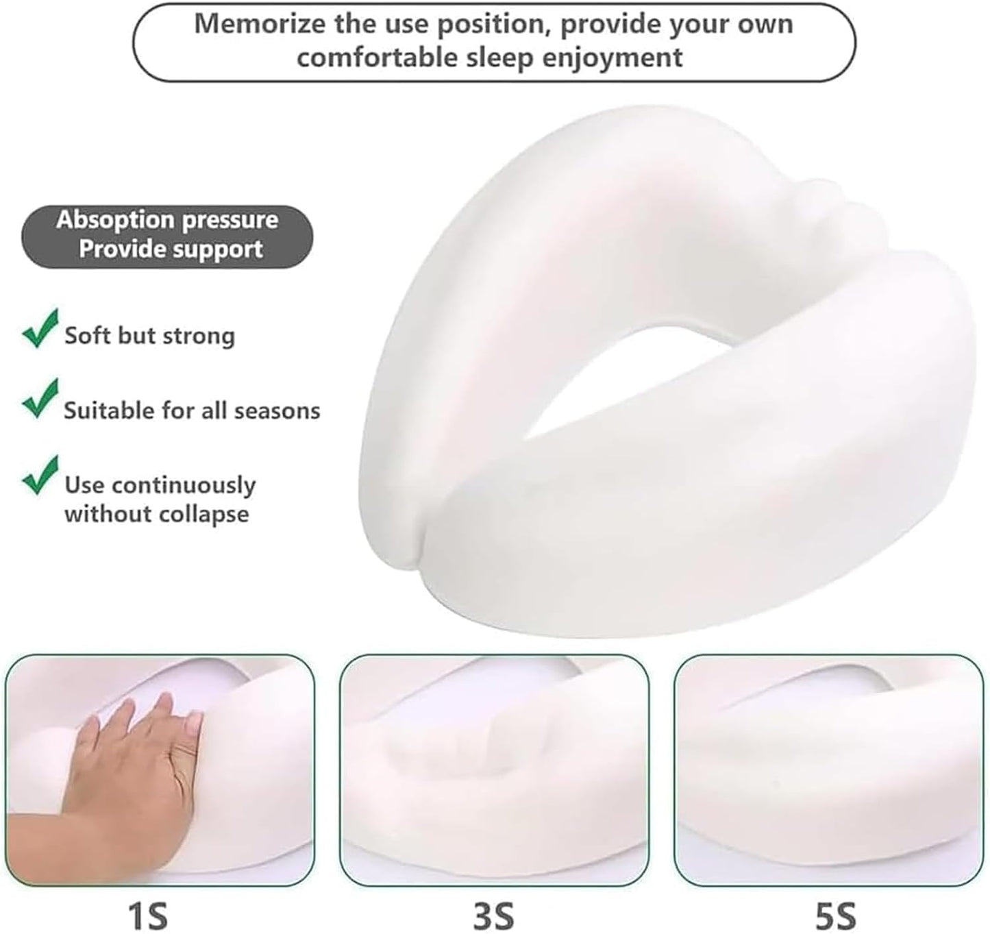 PORIYA 2024 New Memory Foam Travel Neck Pillow with Complimentary Eye Mask, Earplugs, and Storage Bag for an Enhanced Travel Experience (Grey)