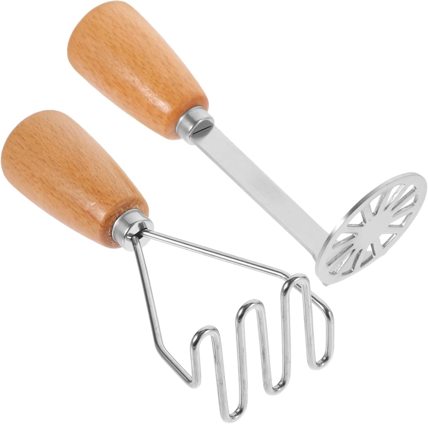 PRETYZOOM 3 Sets Potato Crusher Food Crusher Heavy Starch Hot Pie Mashed Kitchen Gadget Kitchen Gadget Portable Masher Wood Vegetable Masher 2 Pieces * 3