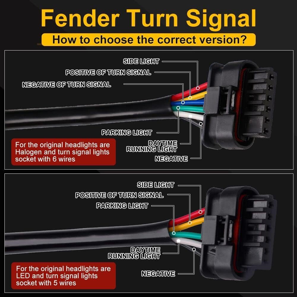 New Upgrade Smoke Lens LED Fender Light Kit for JL Wrangler JT Gladiator, LED Turn Signal Lights with DRL & Side Marker Lights Replacement for Jeep Wrangler JL JT 2018-2023